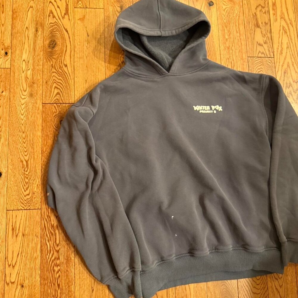 White Fox Boutique Men's Grey and Navy Hoodie